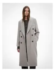 [Witchery] Boucle Double Coat in Grey Marle