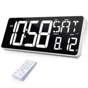 13 Inch Large Digital Wall Clock with Remote Control, 9 Color Night Light LED...