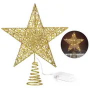 Catzon Star Light with 20 LED for Christmas Tree Topper Decoration-Gold