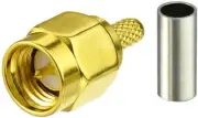 100pcs SMA Male Crimp RF Connector Gold-Plating Connector For RG316 RG174 Cable