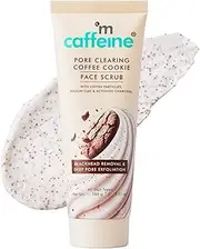 mCaffeine Pore Clearing Coffee & Cookie Face Scrub | Tan, Blackhead & Dead Skin Removal for Glowing Skin | 4.5% Exfoliants with Walnut, Charcoal, Clay & Coffee| Non-Drying Scrub For Men & Women- 100gm
