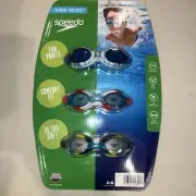 Speedo Kids Swimming Goggles, Anti-Fog, Silicone Strap (Ages 3-10, 3 Pack)