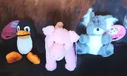 Soft Plush 6" KOALA BEAR, 7" PENGUIN or 8" PIG Play Fetch SQUEAK DOG TOY NWT