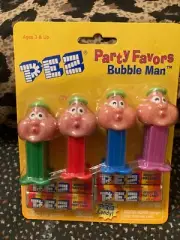 New PEZ Party Favors BUBBLE MAN Set of 4 Made in China 2000 MOC