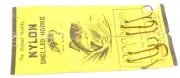 Vintage Black Panther Nylon Snelled Fishing Hooks
