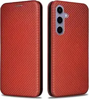 [KOGENG] Mobile Phone Case for Samsung Galaxy A54 5G Case with Wallet Card Slot RFID Blocking, Carbon Fibre Texture Magnetic Flip Case Protective Cover for Samsung A54 5G Case Cover (Red)