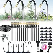 360° Bendable Drip Irrigation System,Drip Irrigation Kit Automatic Irrigation System for Garden,Garden Watering System with Nozzles,Atomizing System for Yard, Lawn, Plants (15m)