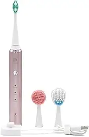 3 in 1 Multifunctional Women Beauty Electric Toothbrush Cleansing Massage Brush (Color : Rose Gold)