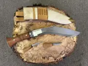18"-inch Handmade Carbon Steel Gurkha Kukri Knife with Ornate Sheath, Camping Kn