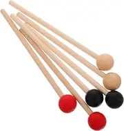 INOOMP 3-pair Solid Wood Drum Mallets Ergonomic Handle for Tongue Drum Percussion Instruments