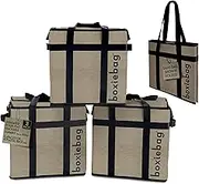 Collapsible Reuseable Insulated Grocery Bags - Stackable Heavy Duty Grocery Tote Bag - Insulated Tote Bag