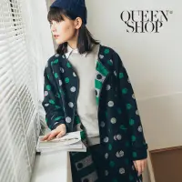 在飛比找蝦皮商城優惠-Ｑｕｅｅｎ Ｓｈｏｐ【02040594】撞色圓點開襟磨毛長版