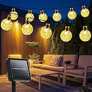 LED Solar Ambient Lights, 40ft/12M 100 LED 8 Mode Solar String Lights, Waterproof Solar Outdoor Christmas Lights for Garden, Patio, Fence, Balcony, Christmas Tree Decorations (Warm Colors)