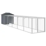 Walk-in Roof Chicken Coop Run Pet Cage Rabbit Hutch House Large 117x609x123cm