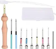 Imtrub Embroidery Needles Set, Punch Needle Pen Set for Hand Sewing, Stitching Kit, Craft Kit for Women, Men, Adults, Beginner