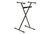 Crown Heavy Duty X-Style Bar-Latch Height Adjustable Keyboard Stand (Black)