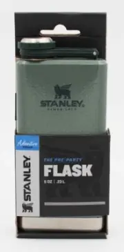 STANLEY Adventure Series Pre-Party Flask 8 Oz Stainless Steel Green NEW
