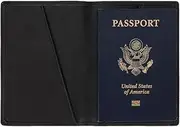 [Silent Pocket] SLNT Leather RFID Blocking Passport Wallet - 4 Card Slots & Passport Slot, Clean, Sleek, Stylish, Minimal Design - for Travel, Prevents Hacking & Identity Theft (Simple Style, Black)