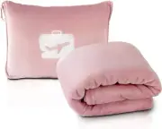 EverSnug Travel Blanket and Pillow - Premium Soft 2 in 1 Airplane Light Pink