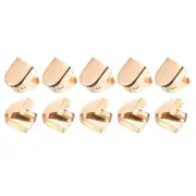 30Pack 10mmx9mm Elastic Laces Shoelace End Clips Stainless Steel Glossy Gold