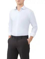 [Van Heusen] 1 Col Dobby Slim Shirt in White