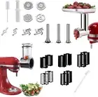 Meat Grinder & Large Caliber Slicer Shredder Attachments for KitchenAid...