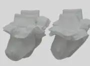 Jefferies Socks Baby Girls Misty Ruffle Turn Cuff 2-Pack White Size XS 6-11 3720