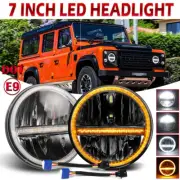 2PCS Hi/Lo + Halo 7" Inch Angel Eye LED Headlights Pair For Land Rover Defender