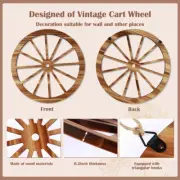 3 pcs Wooden Wagon Wheel Wall Decor with Triangular Hook Rustic Farmhouse typTj