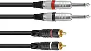 Eurolite OMNITRONIC Adaptor Cable 2 x Jack/2 x RCA 3 m Black