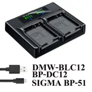 Dual Battery Charger For SIGMA BP-51 dp1 Quattro dp2 Quattro dp3 Sigma fp CAMERA