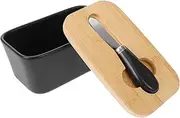 IMIKEYA 1Set Ceramic Butter Holder with Knife Kitchen Butter Dish for Convenient Storage of Butter and Cheese Easy to Clean for Home Restaurant Use
