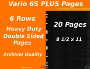 20 VARIO 6S PLUS Pocket Double Sided Pages for Stamp and Other Collecting, Black
