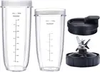 Blender Replacement Parts for Ninja, 32Oz&24Oz Cup and with Lids New, 7 Fins Ext