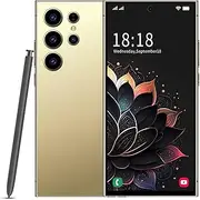 [SANSHREUNI] C24 Ultra Unlocked Phone, 6.8" HD Unlocked Android 14 Phones, 8GB+256GB Storage Unlocked Smartphone, Octa Core CPU, 6800mAh Battery, Face ID/Dual SIM Cell Phone (Gold)