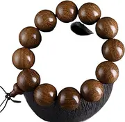 [Cora Pet] Bracelets,prayer beads, 1 Pc Gold Wire Sandalwood Bead Bracelet Smooth Grain Small Hole Sandalwood rosary-20mmx12 (Color : 15mmx15) (Color : Pinhole 20mmx12)