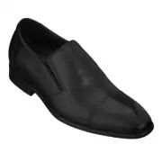 CALTO Men's Invisible 2.4" Height Increasing Elevator Cap Toe Dress Slip Loafers