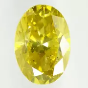 Oval Shape Diamond Fancy Yellow Color Loose VS2 Certified Enhanced 1.14 Carat
