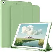 ZKTUYU 10.2 inch Case for iPad 9th Generation 2021 / iPad 8th Generation 2020 / iPad 7th Generation 2019 with Pencil Holder, Auto Sleep/Wake, Slim Soft Smart Trifold Cover, iPad 10.2" Case, Green