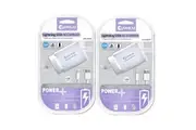 2PK Sansai 2xUSB Port Wall Charger w Charging Cable Compatible with iPhone 8 7