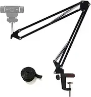 Upgraded Webcam Stand Adjustable Desktop Suspension Boom Scissor Arm Camera Clamp Mount Holder for Logitech Webcam C920 C930 C922 C615 Microsoft LifeCam and Other Devices with 1/4 Thread
