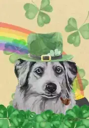 Australian Cattle Dog Hippie Hound Studios Saint Patrick's Flag