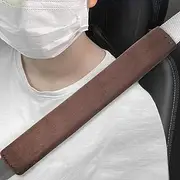 2PCS Suede Universal Car Seat Belt Shoulder Protector Pad,Handbags, Backpacks, Child Straps Protect Your Shoulders and Neck for Adults and Children 11.8in Brown