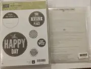 Stampin Up Sizzix Starburst Sayings Stamp Set & Layering Framelits Dies NEW