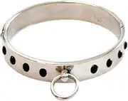 BDSM stainless steel bondage collar, BDSM metal choker collar O-ring restraint SM sex toys for men women couples(Black Schwarz,Männer Innen Ø 13.7cm)