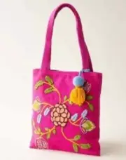 NWT, Sundance Catalog, Garden Arbor Tote Bag, Pink