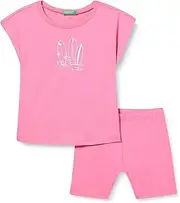 [United Colors of Benetton] Girls' Trousers, Bianco E Rosso 101, 98