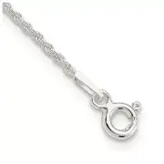 Sterling Silver 1.3mm Solid Rope Chain Anklet Necklace