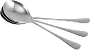 Zerodeko 3Pcs Stainless Steel Serving Spoons Self Service Kitchen Utensils for Buffet Dining Premium Easy to Clean Rice Scoops Practical Silver Spoons