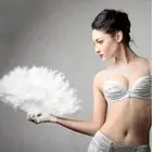 Women Feather Fan Dance Props Hand Goose Feather Folding Nice Wedding FaH *Y XT